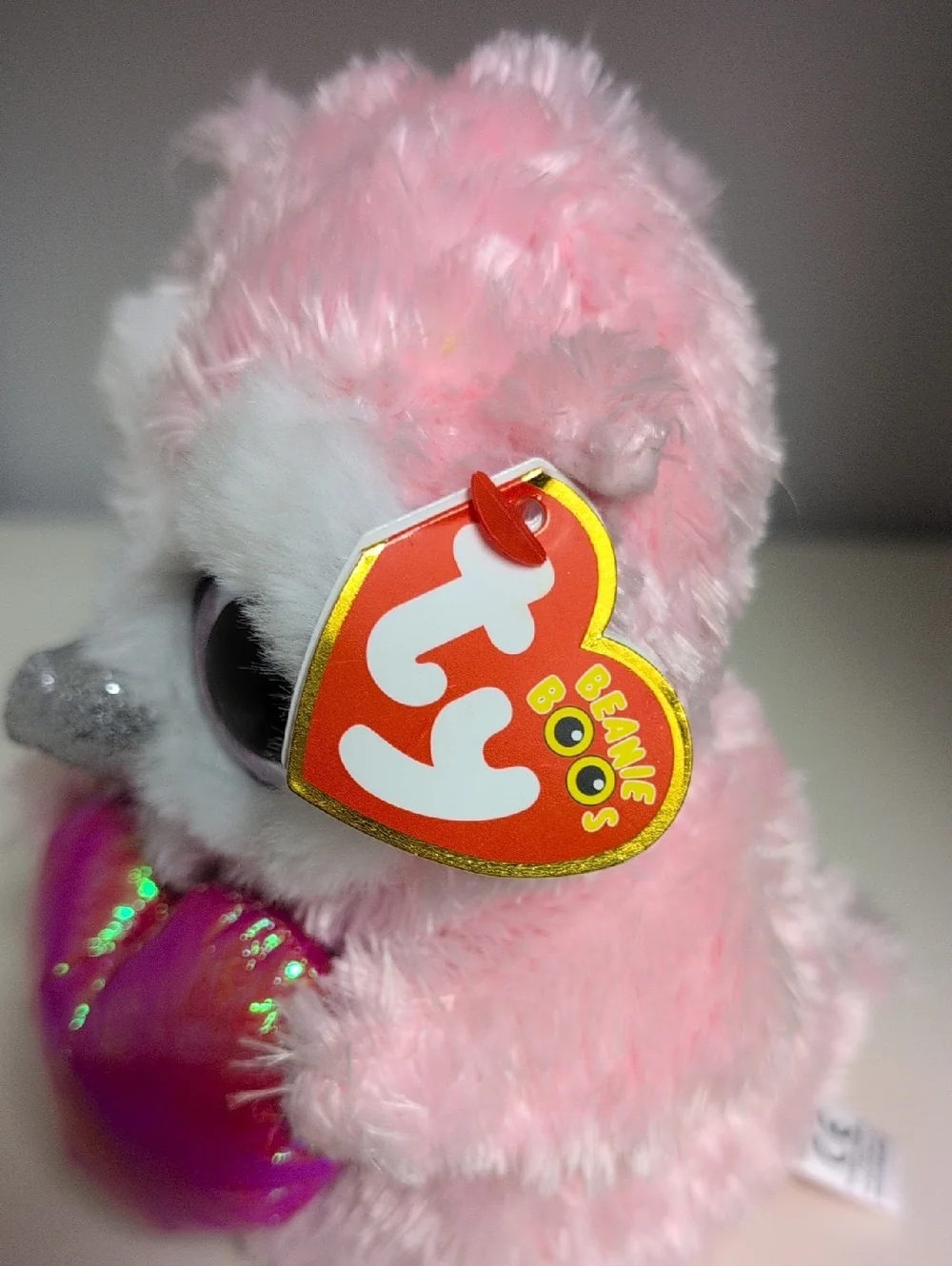 💜2/$20💜 Ty Beanie Boos Whisper The Pink Owl 6" BNWT Love Heart Valentine - Picture 2 of 5